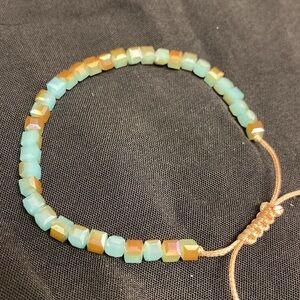 Adjustable turquiose/ brown bracelet